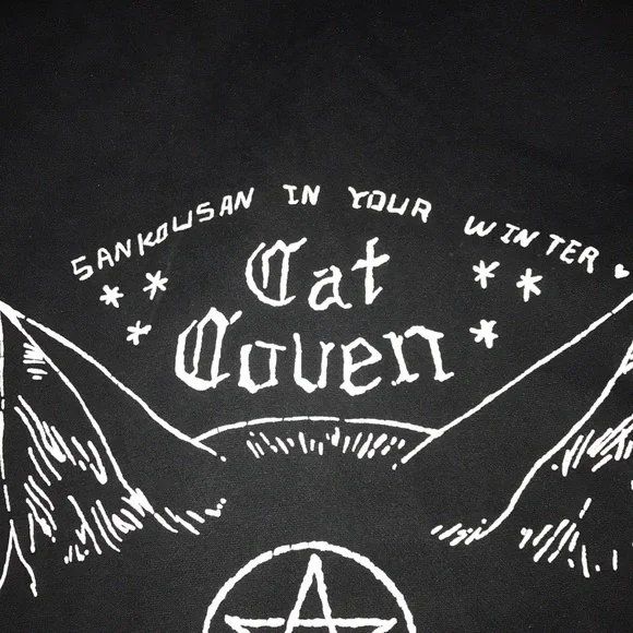 * SOLD * π€SANKOUSAN CAT COVEN SWEATER WITH FAUX FUR LINING SIZE Sπ€ - Picture 3 of 11